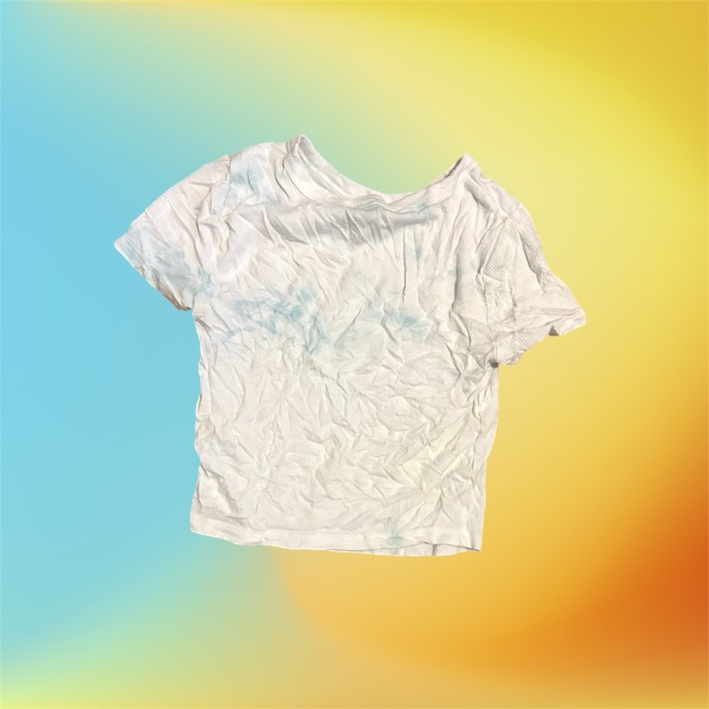 White and Blue Tie-Dye T-Shirt